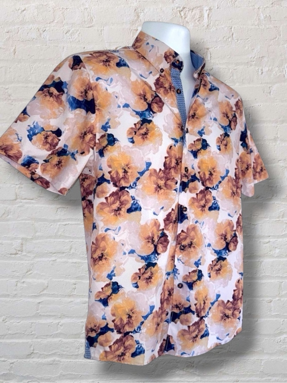 Tallia Sport Men’s Short Sleeve Button-Up Shirt – Floral Print – Size Small - Picture 5 of 12